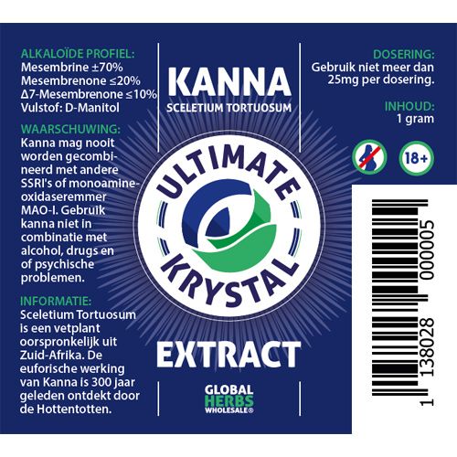 Kanna Krystal Ultimate extract 1g | Sceletium Tortuosum